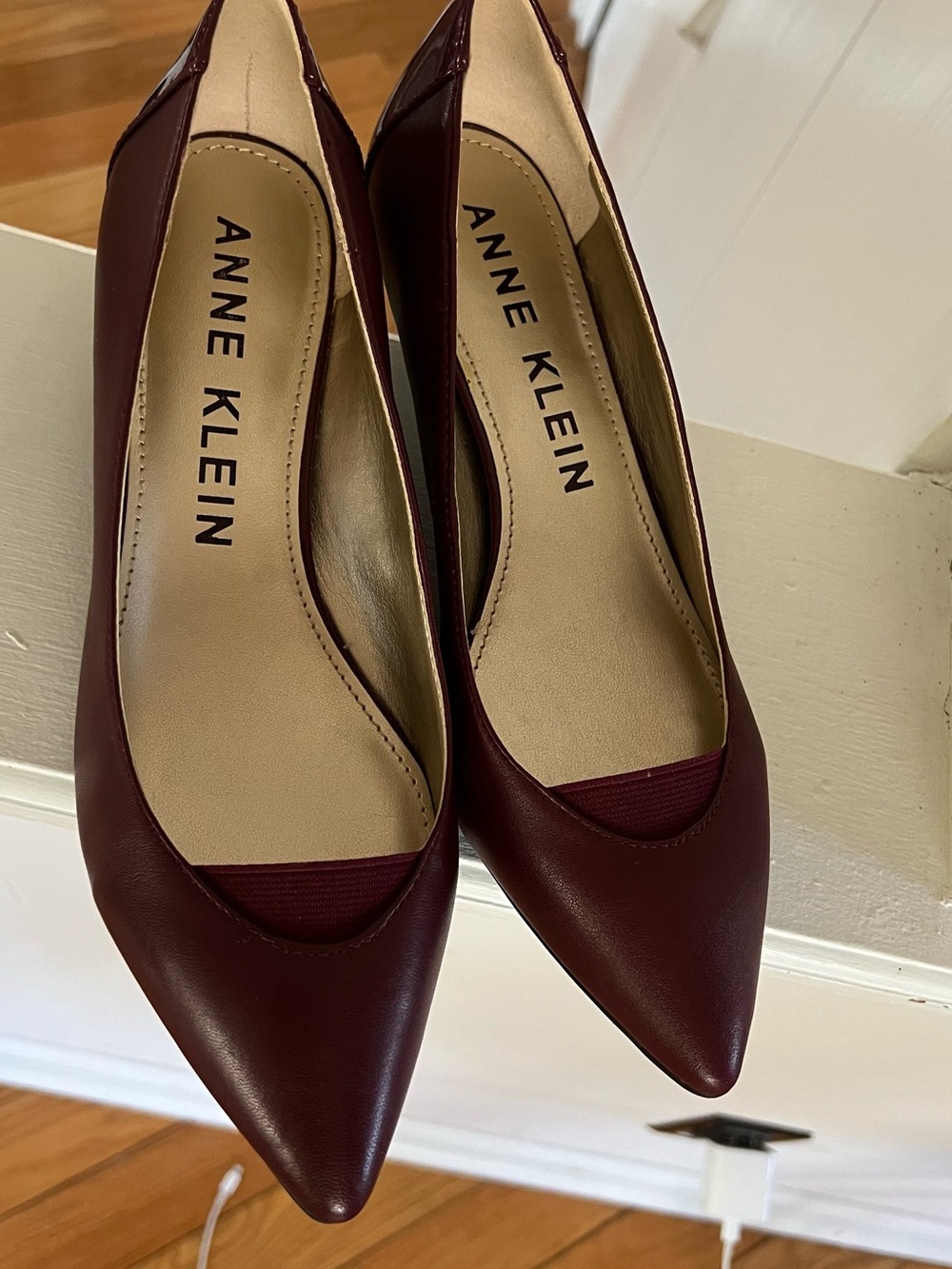 Anne Klein Pointed Toe Pumps in Burgundy